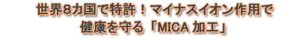 ���E�W�J���œ����I�}�C�i�X�C�I����p��
���N�����uMICA���H�v